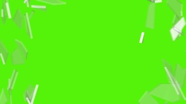 Kırık cam ve uçan parçaların 4K animasyonu (geçiş için)  