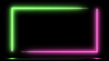 4K neon çerçeve döngülü animasyon (metin alanı )