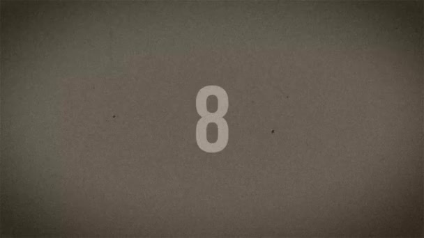 Countdown Animationsfilm Sec Altes Filmmotiv — Stockvideo