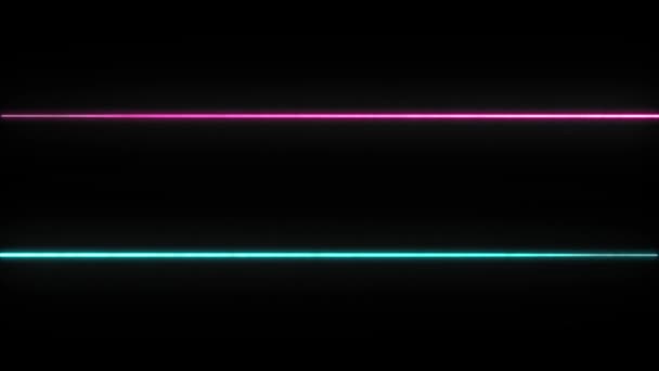 Neon Stralen Animatie Tekst Ruimte — Stockvideo