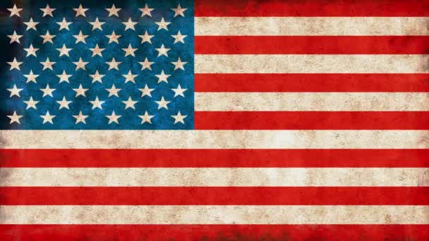 アメリカ国旗を割るアニメーション クロマキーのグリーンバック — ストック動画