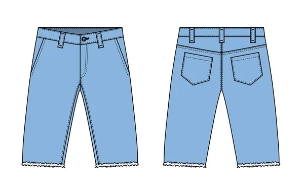 Džínové Kraťasy Krátké Kalhoty Vektorový Vzor Ilustrace — Stockový vektor