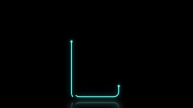 Neon ışınlarla özetlenmiş bir akıllı telefonun 4K animasyonu (ekran alanına yerleştirme için yeşil arkaplan)