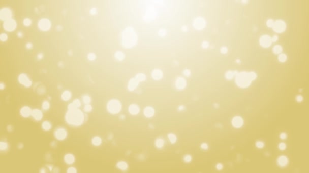 Animação Partículas Circulares Glitter Subindo Ouro — Vídeo de Stock