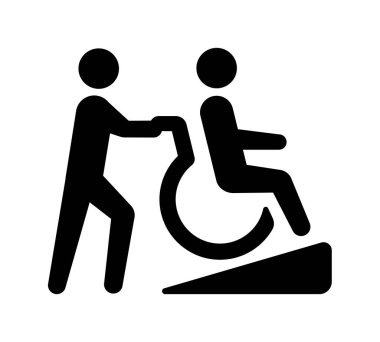 Wheelchair ramp ( barrier free ) vector icon illustration clipart