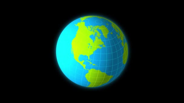 Animação Rotação Ilustração Terra — Vídeo de Stock