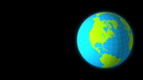 回転する地球イラストの4Kアニメーション — ストック動画
