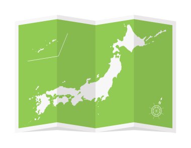 Dört katlı Japonya haritasının vektör illüstrasyonu