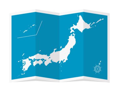 Dört katlı Japonya haritasının vektör illüstrasyonu