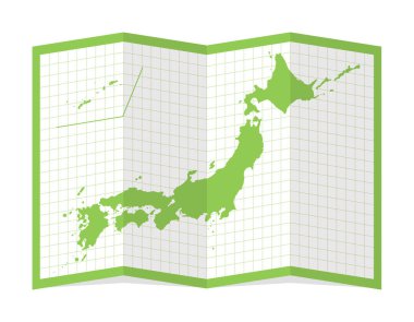 Dört katlı Japonya haritasının vektör illüstrasyonu