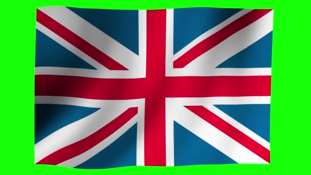 Animation National Flag Waving Wind Green Background Chroma Key United — Stock Video