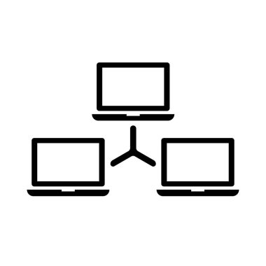 Intranet (dağıtılmış ağ, bilgisayar ağı) vektör simgesi illüstrasyonu