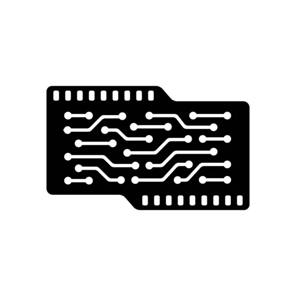 Illustration Icône Vectorielle Carte Circuit Imprimé — Image vectorielle