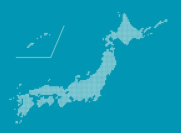 Векторна Ілюстрація Карти Японії Карта Намальована Круглими Точками — стоковий вектор