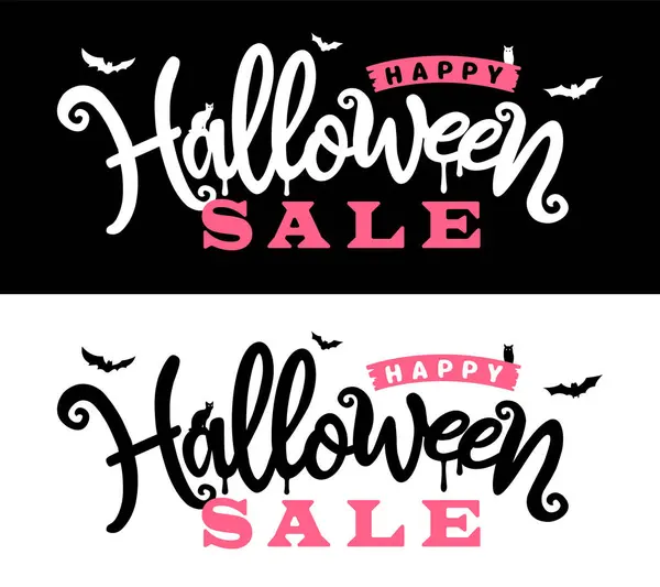 Frohes Halloween Verkauf Logo Vektor Illustration — Stockvektor