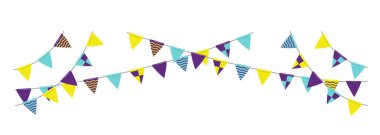 Bunting çelenk (flamalı bayraklar) dekorasyon çizimi