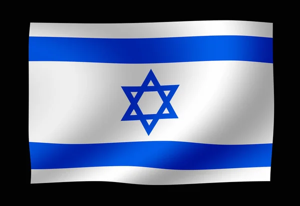 Ilustración Bandera Del País Ondulante Israel — Foto de Stock