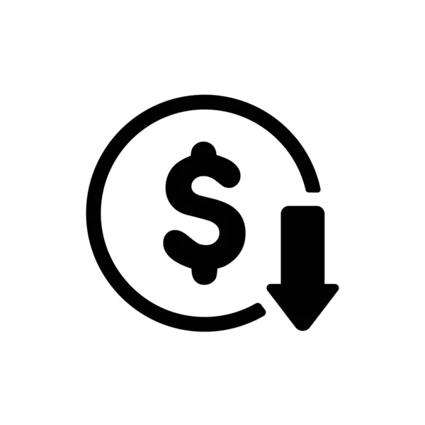 Költségcsökkentés Költségcsökkentési Vektor Ikon Illusztráció — Stock Vector