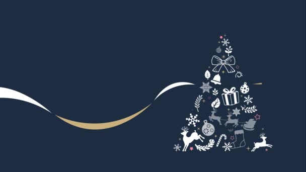 Glædelig Jul Godt Nytår Animation Film – Stock-video