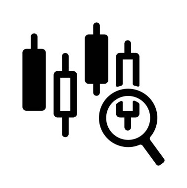 Grafik analizi (teknik analiz) vektör simgesi illüstrasyonu