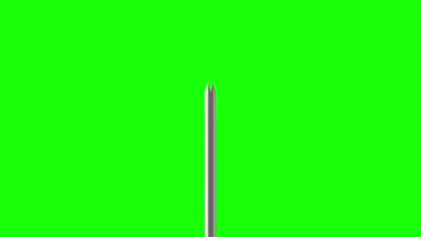 Анімація Відкриття Чотирикратного Паперу Зелений Фон Ключа Хроми — стокове відео
