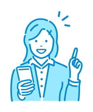 Akıllı telefonlu bir kadının vektör çizimi