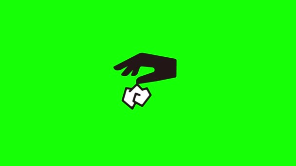 Animace Značky Littering Zelené Pozadí Pro Klíč Chroma — Stock video