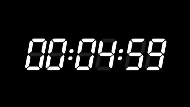 Digitale Timer Countdown Animatie Sec — Stockvideo