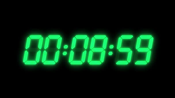 Digitale Timer Countdown Animatie Sec — Stockvideo