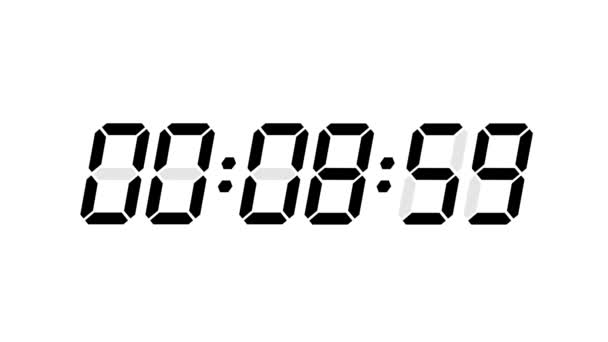 Digital Timer Countdown Animation Sec — Stock Video
