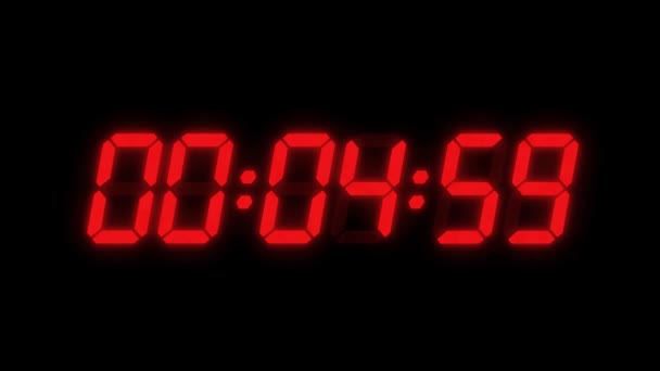 Digital Timer Countdown Animation Sec — Stock Video