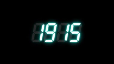 Dijital sayaç 1900 'den 2024' e kadar sayıyor. Mutlu yıllar vesaire için sayı sayacı. (4K görüntü hareket videosu)