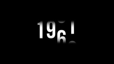Analog yılı sayacı 1950 'den 2024' e kadar. Mutlu yıllar vesaire için sayı sayacı. (4K )