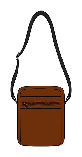 Shoulder bag vector template illustration