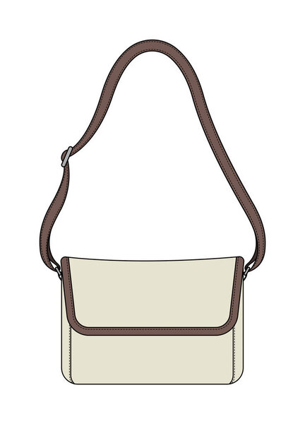Shoulder bag vector template illustration