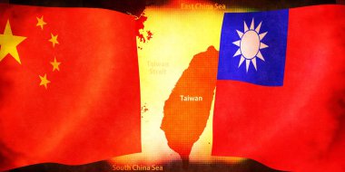 Çin ve Tayvan çatışması illüstrasyonu