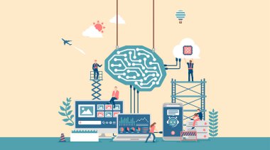 Üretici AI (yapay zeka) vektör sancak illüstrasyonu