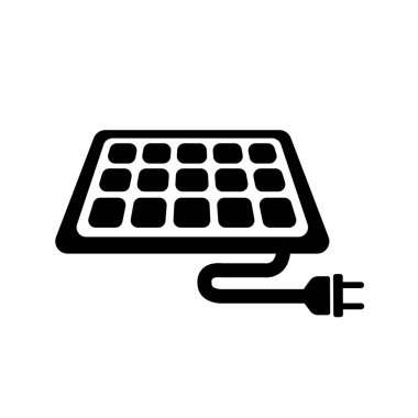 Ekoloji temalı bir vektör simgesi çizimi (güneş panelleri motifi)