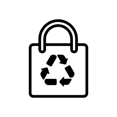 Ekoloji temalı bir vektör simgesi çizimi (eco bag motifi)