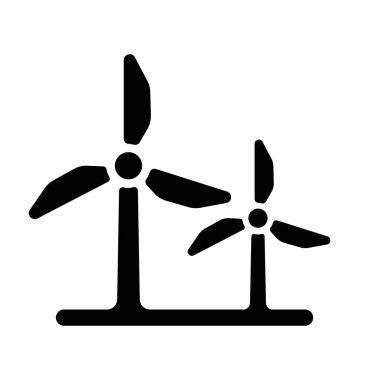 Ekoloji teması üzerine vektör simgesi çizimi (rüzgar enerjisi oluşturma))