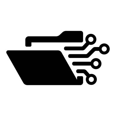 Dijital depolama (çevrimiçi dizin) vektör simgesi çizimi