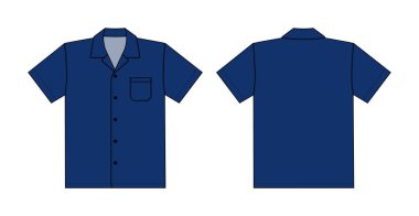 Hawaii gömleği (aloha shirt) vektör şablonu çizimi