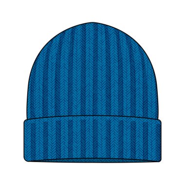 Örgü kapağı (beanie) şablon vektör çizimi