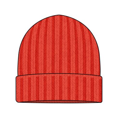 Örgü kapağı (beanie) şablon vektör çizimi