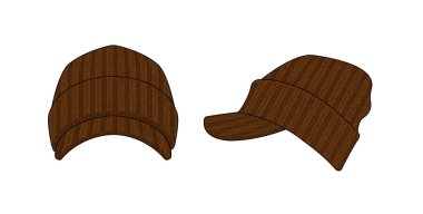Örgü kapağı (casquette) şablon vektör çizimi