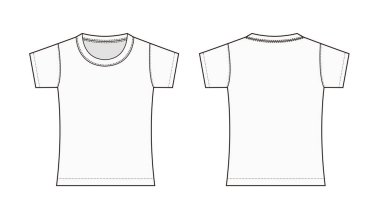 Kadın vektör şablonu resimlemesi için t-shirt