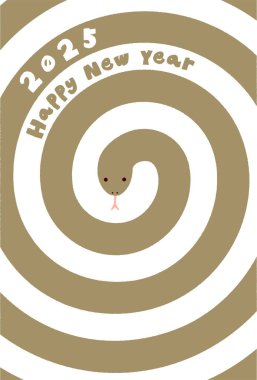 2025 yeni yıl tebrik kartı illüstrasyonu (selamlama cümlesi yok)