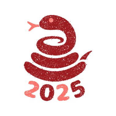 2025 yılbaşı tebrik pulu illüstrasyonu124; yılan yılı