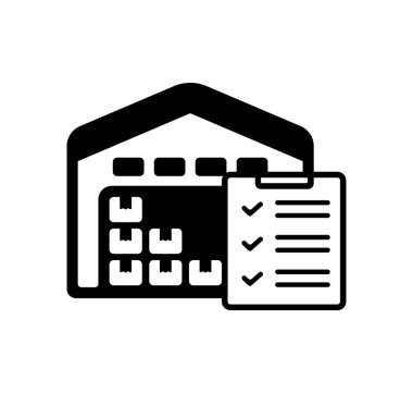 Envanter denetim vektör illüstrasyonu (depo) 