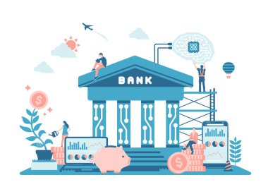 BaaS (Servis Olarak Bankacılık) vektör çizimi
